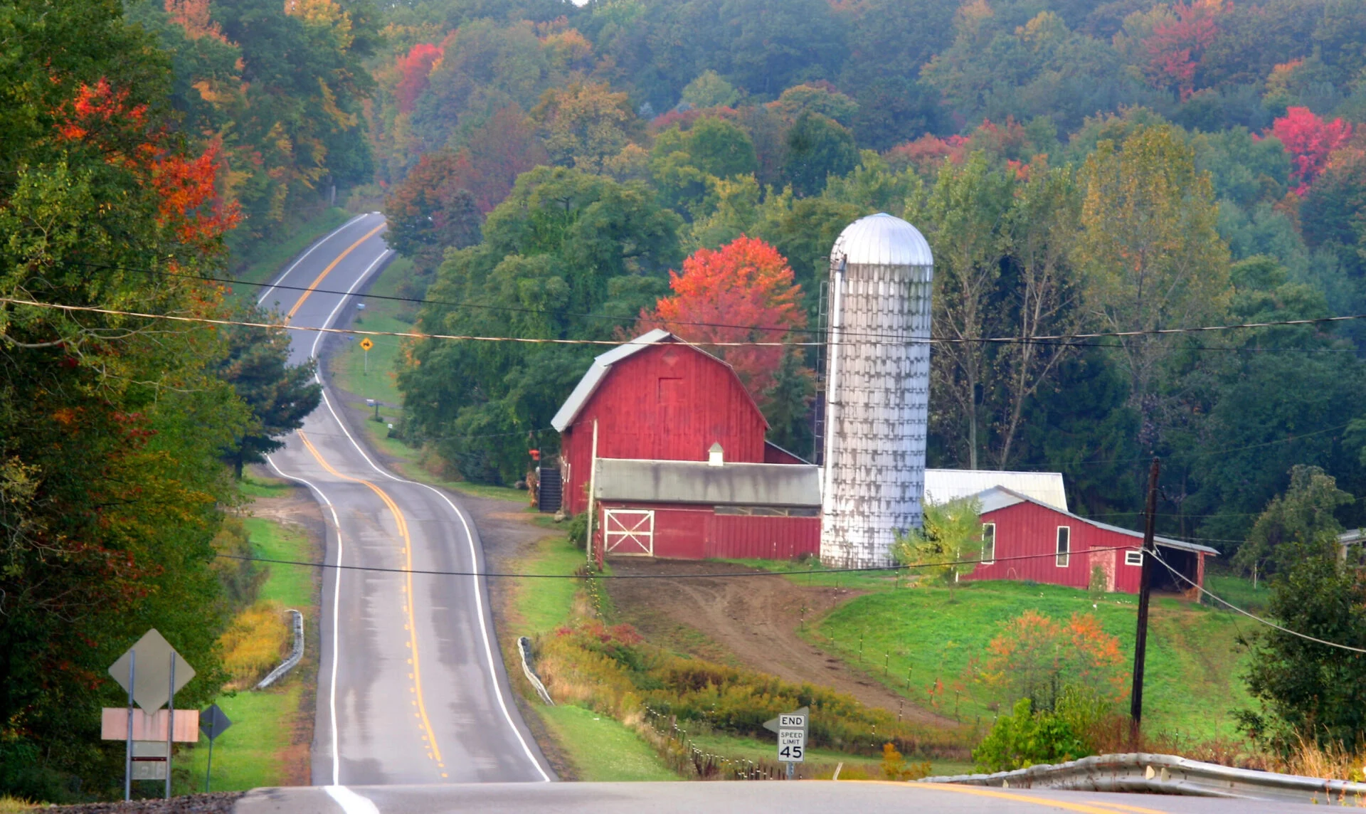 Scenic drive in Michigan.